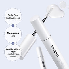 COSNORI Long Active Eyelash Serum close-up of lashes with enhanced shine