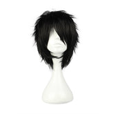 COSPLAZA short black cosplay wig front pose shows bold spiky style for anime looks