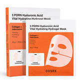 COSRX 5 PDRN Hyaluronic Acid Hydrogel Mask pack closeup highlights hydrating formula for glass glow skin
