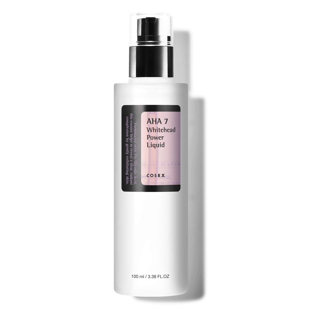 COSRX 7% Glycolic Acid Whitehead Power Liquid bottle for clear, smoother skin.