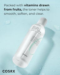 COSRX ABC Daily Toner bottle pour reveals lightweight liquid for gentle exfoliation.