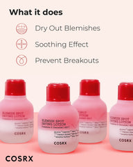 COSRX lotion tiny droplet on fingertip signals fast-acting spot care