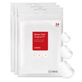 COSRX Acne Pimple Patch absorbing hydrocolloid in action to help calm blemishes.