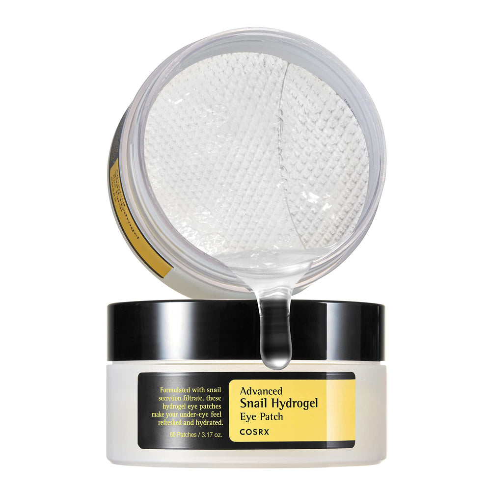 COSRX Advanced Snail Hydrogel Eye Patch pack front for deep under-eye hydration.