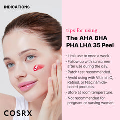 COSRX AHA BHA PHA LHA 35% Peel application on dry skin demonstrates weekly use