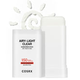COSRX Airy-Light Clear Sunscreen Stick packaging for portable sun protection.
