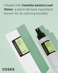 COSRX Alcohol-Free Cica Toner Centella Asiatica closeup highlighting calming ingredients