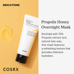 CosRX Full Fit Propolis Honey Overnight Mask gel texture delivers lightweight hydration.