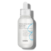 COSRX Hydrium ampoule bottle demonstrates moisture boosting hydration for smoother skin