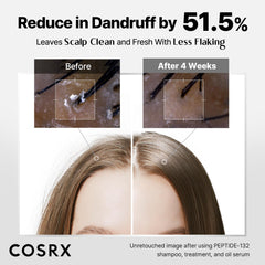 COSRX PEPTIDE-132 Bonding shampoo bottle capturing a rich lather.