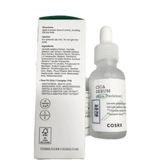 COSRX Pure Fit Cica Serum ingredients panel featuring 76% Centella Asiatica complex