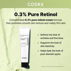 Texture swatch of COSRX Retinol 0.3% Cream showing lightweight formula