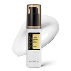 COSRX Snail Mucin Peptide Under Eye Cream packshot shows sleek tube for brightening and firming.