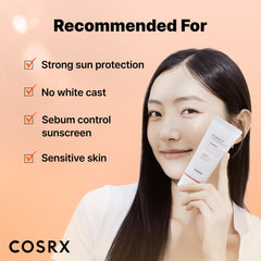 COSRX Vitamin E Sunscreen no white cast on skin for natural look