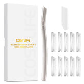 COSYLIFE eyebrow razor with handle and blades for precise at-home shaping