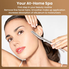 COSYLIFE dermaplaning tool with 10 refills supports easy exfoliation and peach fuzz removal