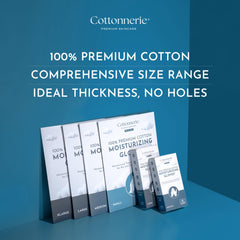 Cottonnerie Original gloves on hand reveal breathable 100% cotton comfort.