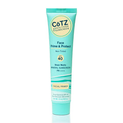 CoTZ Face Prime & Protect bottle pour enables quick, weightless mineral sunscreen application.
