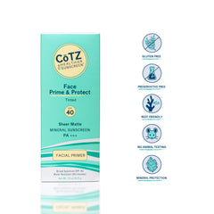 CoTZ Face Prime & Protect swatch on skin shows sheer tint