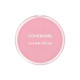 COVERGIRL Clean Fresh Pressed Powder Porcelain compact ready for use, natural-looking finish