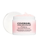 CoverGirl Clean Fresh Mattifying Moisturizer bottle shows oil-free hydration for daily use.