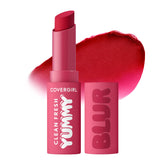 COVERGIRL Clean Fresh Yummy Blur swatches show diffused lip look.
