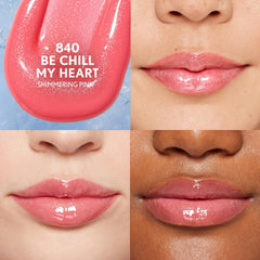 CoverGirl Clean Fresh Yummy Plumper: primer plano de labios con brillo vidrioso.