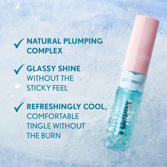 CoverGirl Clean Fresh Yummy Plumper Lip Gloss swatch shows glassy shine without stickiness.