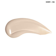 COVERGIRL Clean Makeup Foundation Ivory 105 swatch for natural ivory skin tone.