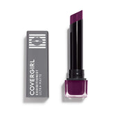 CoverGirl Exhibitionist lipstick wear swatch with long-lasting matte color.