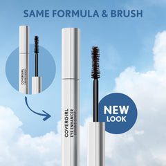 CoverGirl Exhibitionist Mascara bottle packaging highlights travel-friendly design.