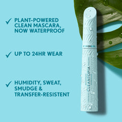 COVERGIRL Lash Blast Cleantopia tube and label highlighting vegan clean formula