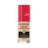 Covergirl Outlast Extreme Wear foundation bottle close-up, showcasing all-day wear