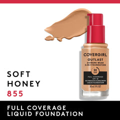 Covergirl Outlast Extreme Wear packaging highlighting SPF 18 protection.