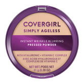 CoverGirl Simply Ageless pressed powder compact delivering a smooth hydrated finish