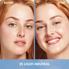 CoverGirl Simply Ageless tint-dispersion showcases even coverage and a smooth complexion.