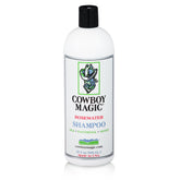 Cowboy Magic Shampoo bottle pour highlighting fast rinse action and deep conditioning.