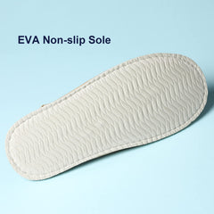 COZYAREA SPA slippers EVA outsole closeup shows anti-slip grip for safety.