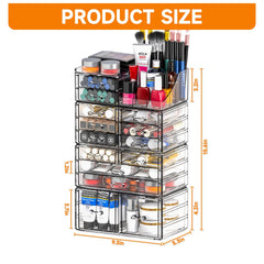 Cq acrylic four stand design highlights independent compartments for versatile desk organization