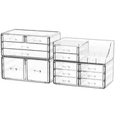 Cq acrylic makeup organizer 14 drawers top view shows spacious storage and easy access