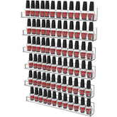 Cq acrylic six-pack wall mounted nail shelves for organized polish display
