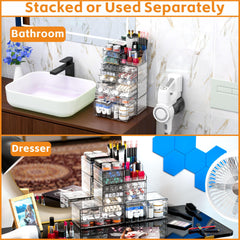Cq acrylic top compartments eight-section view promotes easy sorting of palettes and brushes