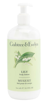 Crabtree & Evelyn Lily Body Lotion bottle, delivering rich moisture and a delicate floral Lily scent.