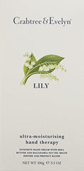 Crabtree & Evelyn Lily Hand Therapy cream swirl showing creamy texture for quick absorption