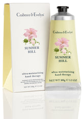 Crabtree & Evelyn Summer Hill Hand Therapy bottle closeup for daily nourishment