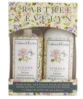 Crabtree & Evelyn Summer Hill hand wash bottle with refreshing floral scent for cleansing.