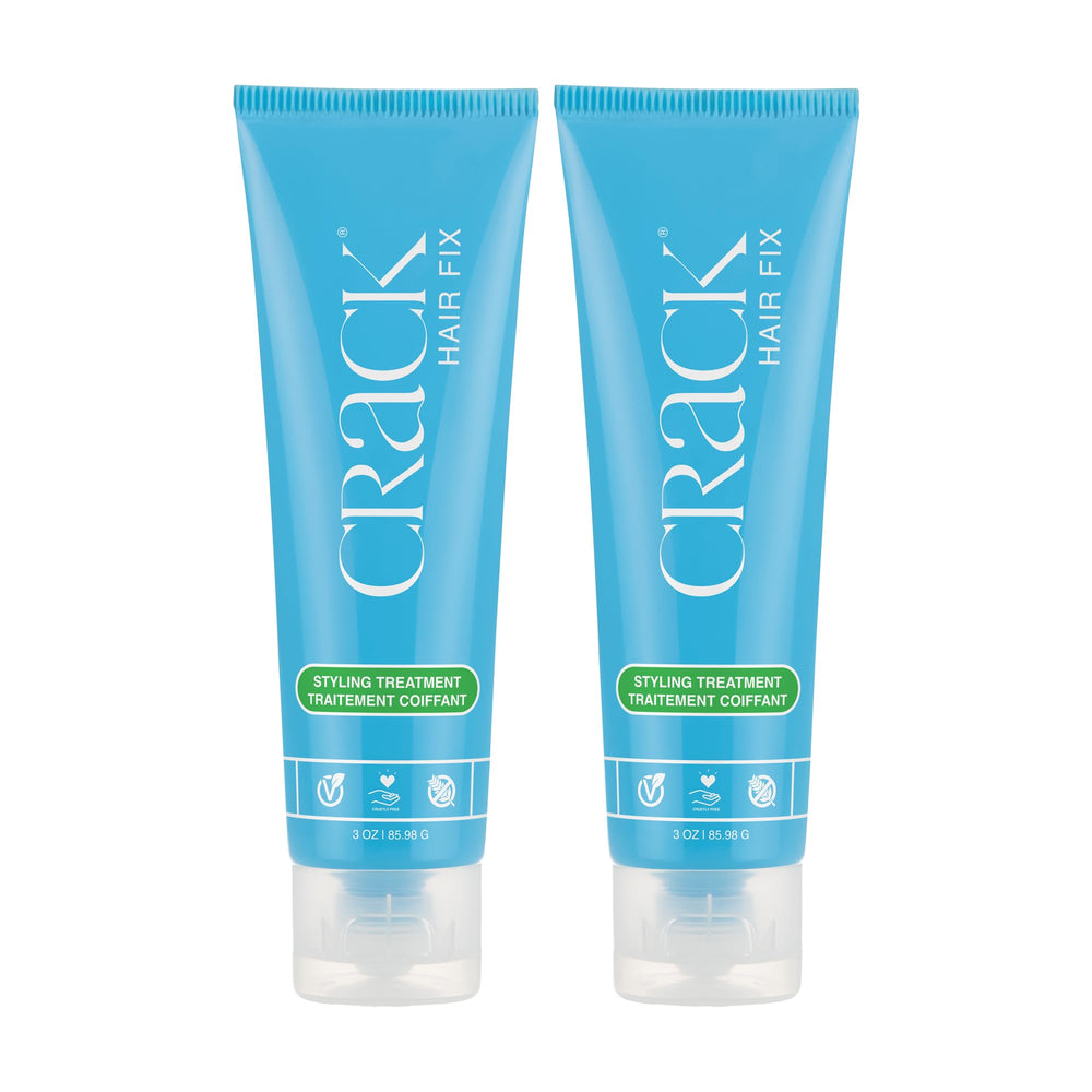 Crack Hair Fix bottle with cream for frizz-free, sleek styling