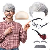 Craftshou old-man-wig offers quick elder cosplay with comfortable synthetic fibers.