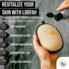 CraftsOfEgypt loofah fiber closeup highlights natural Egyptian fibers for effective cleansing.