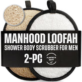 CraftsOfEgypt loofah scrubber 2pc black and white set for durable daily exfoliation.